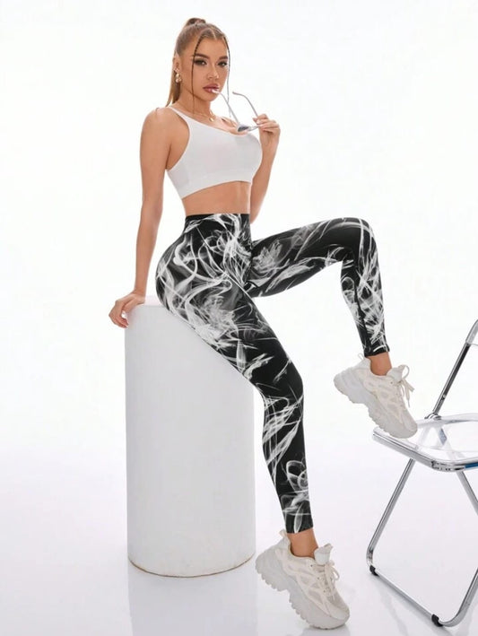 Women's Novelty High Waist Yoga Leggings Tummy Control Workout Running 4 Way Stretch Yoga Pants