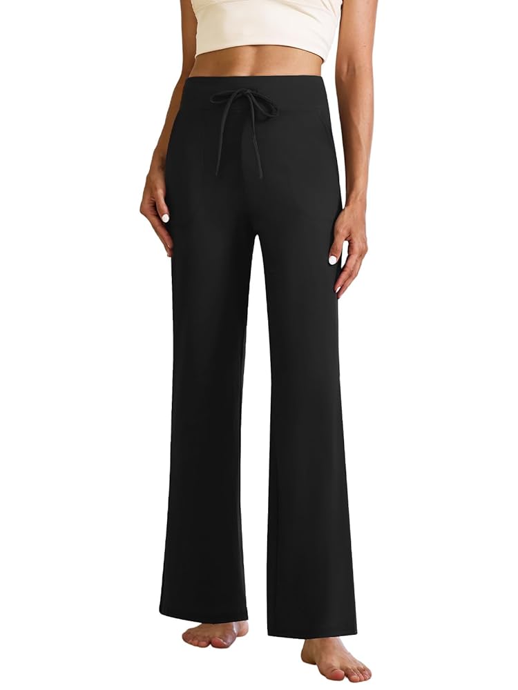 Premium Wide Leg Yoga Pants for Women Sweatpants with Pockets Yoga Pants Flare Lounge Pants Loose High Waist Comfy Workout Dance Daily wear.