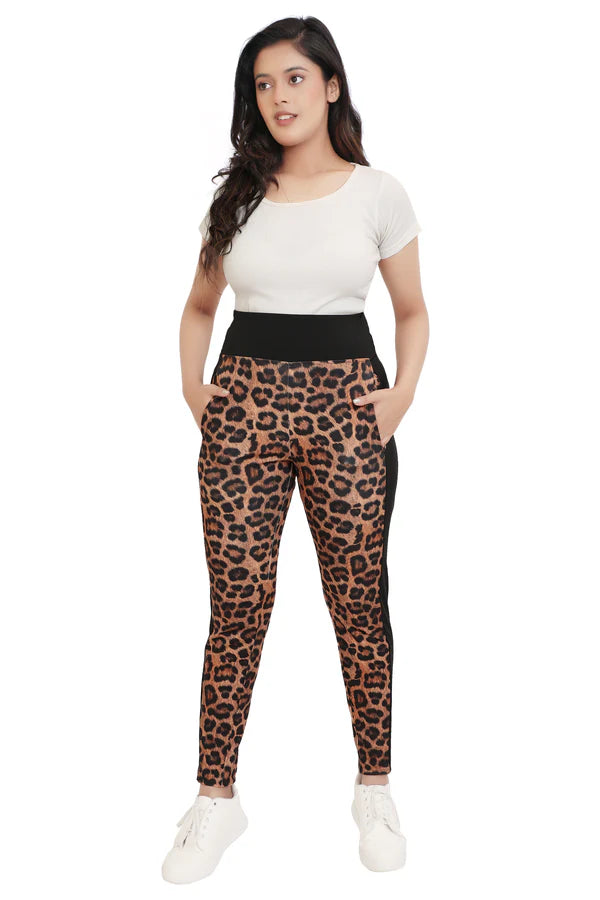 Women's High Waist Leopard Print Leggings – Stretchable & Stylish Comfort Wear