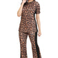 Women's Leopard Print Co-Ord Set | Stylish Animal Print Top & Pants