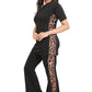 Black Leopard Side Panel Co-ord Set for Women