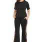 Black Leopard Side Panel Co-ord Set for Women