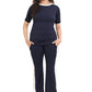 Navy Blue & White Side Panel Co-ord Set for Women