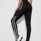 Black Cargo Track Pants with White Side Stripes and Utility Pocket