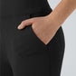 Women's Black Flared Pants With Front And Back Pockets.