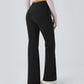 Women's Black Flared Pants With Front And Back Pockets.