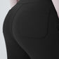 Women's Black Flared Pants With Front And Back Pockets.