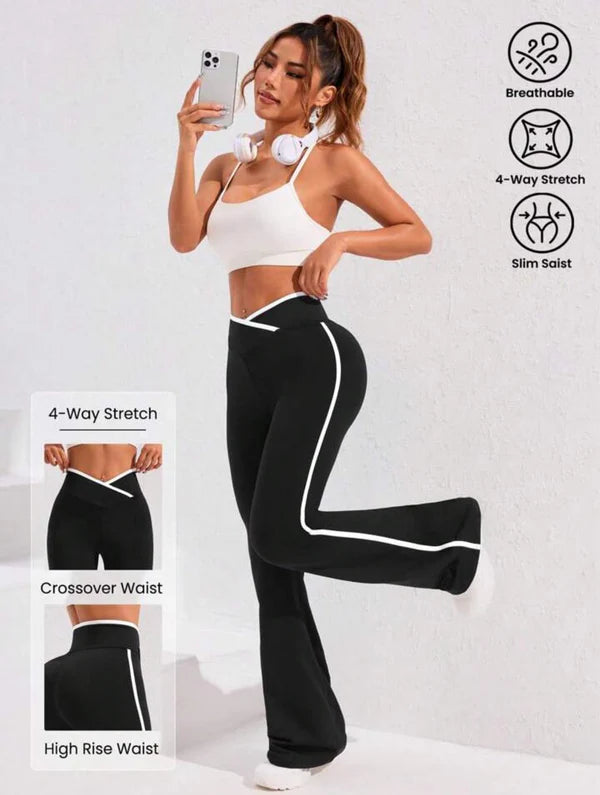 Women's 4-Way Stretch Crossover Waist Track Pants