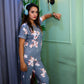 Trendy Pyjama set with border piping shirt