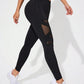 Sport Studio Women's Asymmetric Waist Mesh Splice Sports Leggings