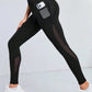 Sport Studio Women's Mesh Contrast Leggings With Pocket For Sports