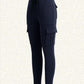 EZwear Plus Size Women Waistband Pocket Skinny Black Leggings, Casual