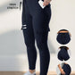 EZwear Plus Size Women Waistband Pocket Skinny Black Leggings, Casual