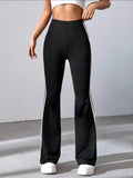 EZwear Striped Tape Side Flare Leg Pants