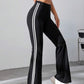 EZwear Striped Tape Side Flare Leg Pants