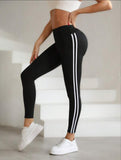 Multifunctional Quick-Drying Striped Pattern High Elastic Leggings