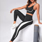 Sport Studio Mesh Insert Contrast Side Seam Wideband Waist Sports Leggings