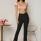 Premium Women's Elegant Flare Leg High Waist Pants .