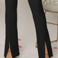Premium Women's Elegant Flare Leg High Waist Pants .