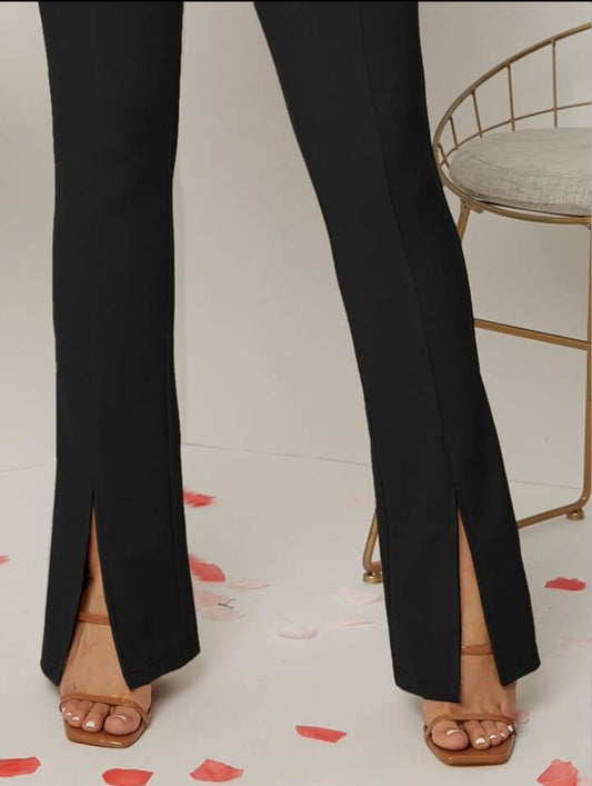 Premium Women's Elegant Flare Leg High Waist Pants .