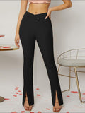 Premium Women's Elegant Flare Leg High Waist Pants .