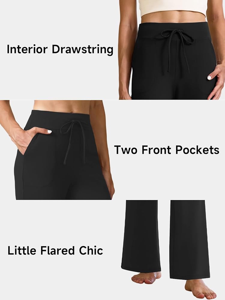 Premium Wide Leg Yoga Pants for Women Sweatpants with Pockets Yoga Pants Flare Lounge Pants Loose High Waist Comfy Workout Dance Daily wear.