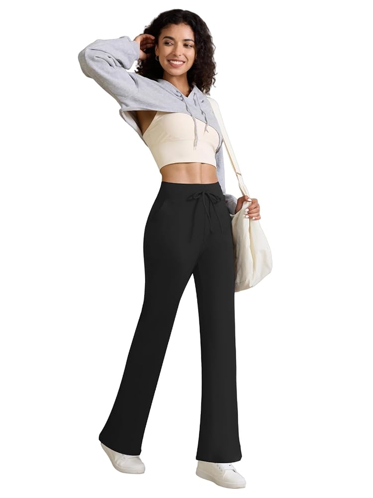 Premium Wide Leg Yoga Pants for Women Sweatpants with Pockets Yoga Pants Flare Lounge Pants Loose High Waist Comfy Workout Dance Daily wear.