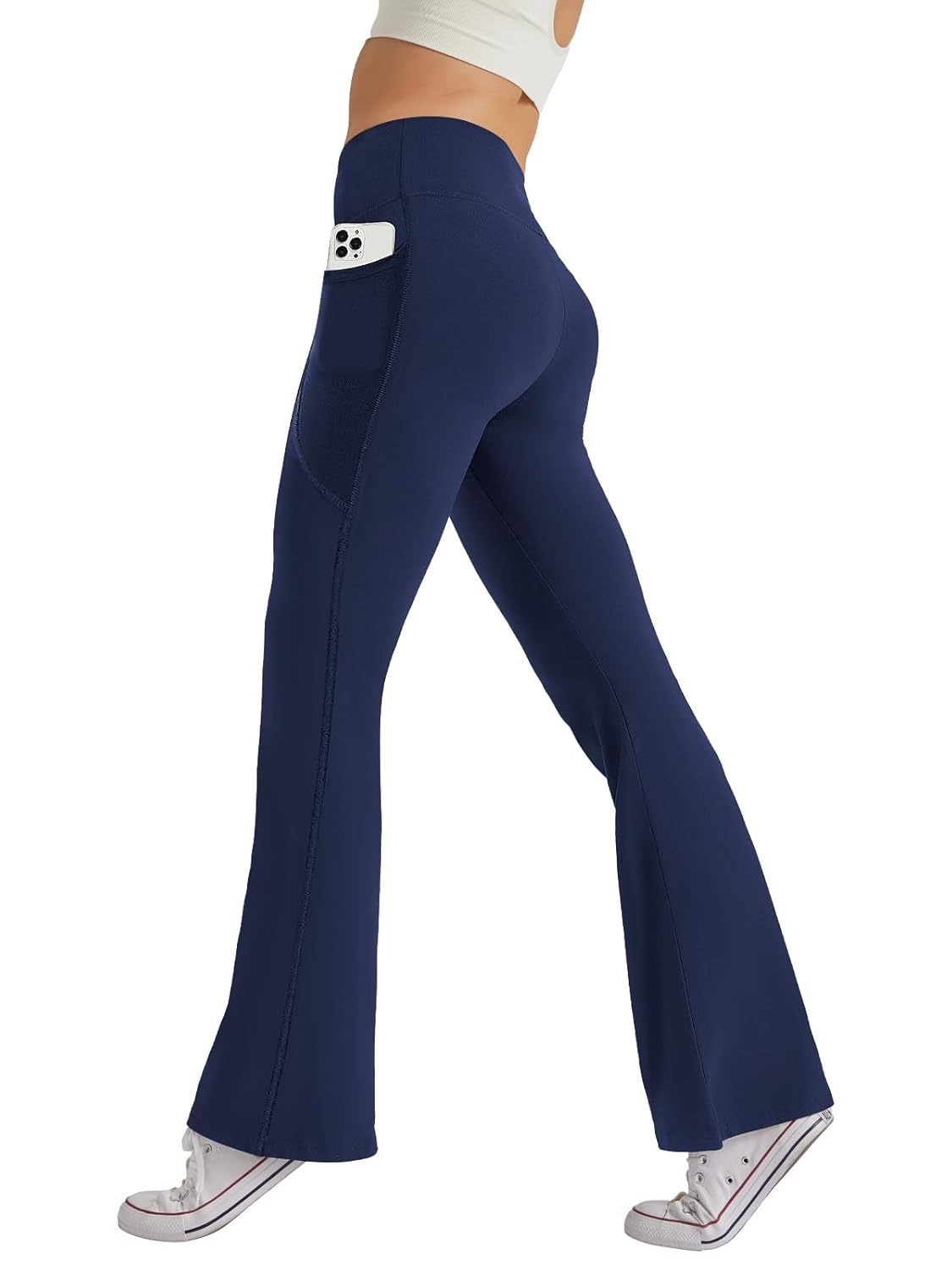 Premium Flare Yoga Pants with Pockets High Waist Casual Bell Bottom Bootcut Leggings.