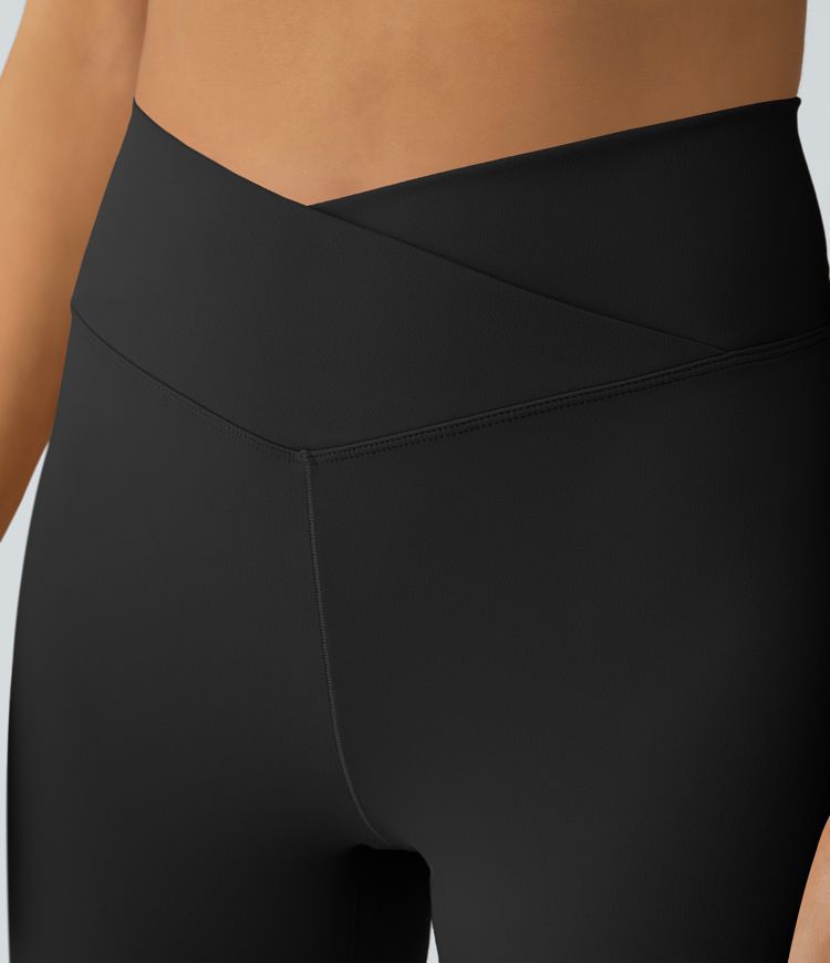 High-Waist Crossover Flare Yoga Pants for Women