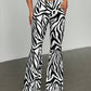 Women's Zebra Print V-Waist Flare Pants