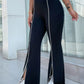 Sport Studio Women Line Patchwork Minimalist Casual Sports Pants, Daily Wear Plazo Pant