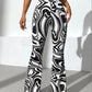Jalkhukadi Women's Pants Marbel Print Flare Leg Pants Pant for Women