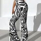 Jalkhukadi Women's Pants Marbel Print Flare Leg Pants Pant for Women