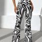 Jalkhukadi Women's Pants Marbel Print Flare Leg Pants Pant for Women