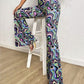 Women's Pants Allover Heart & Marble Print Flare Leg Pants Women's Pants.