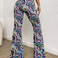 Women's Pants Allover Heart & Marble Print Flare Leg Pants Women's Pants.