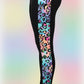 Big Belt Trendy Vibrant Leopard Stripe Gym Leggings.