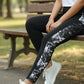 Marble Effect Active Leggings With Side Net Mobile Pocket.